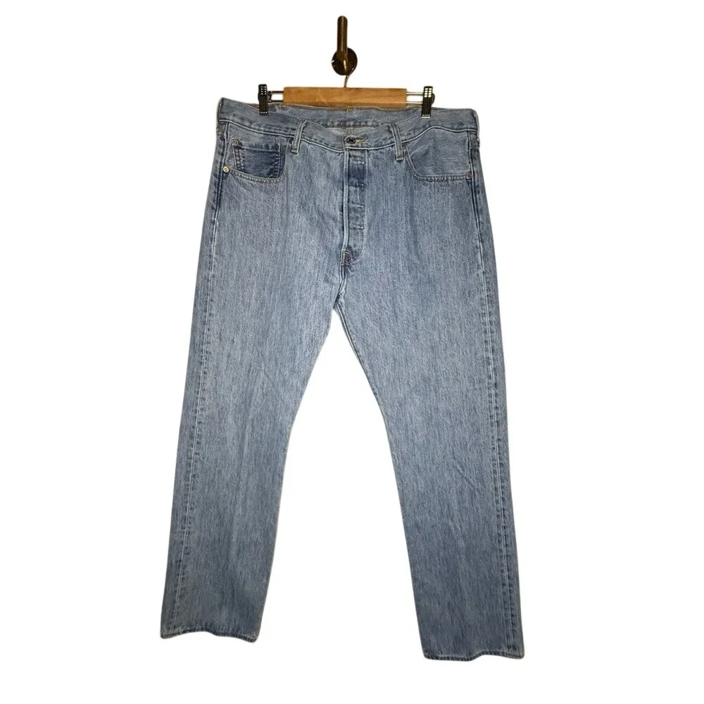 Levi's 501 Original Jeans 38x32 Button Fly Straight Leg Blue Denim